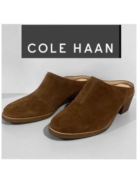 COLE HAAN Andi Suede Mules Shoes Size 8.5